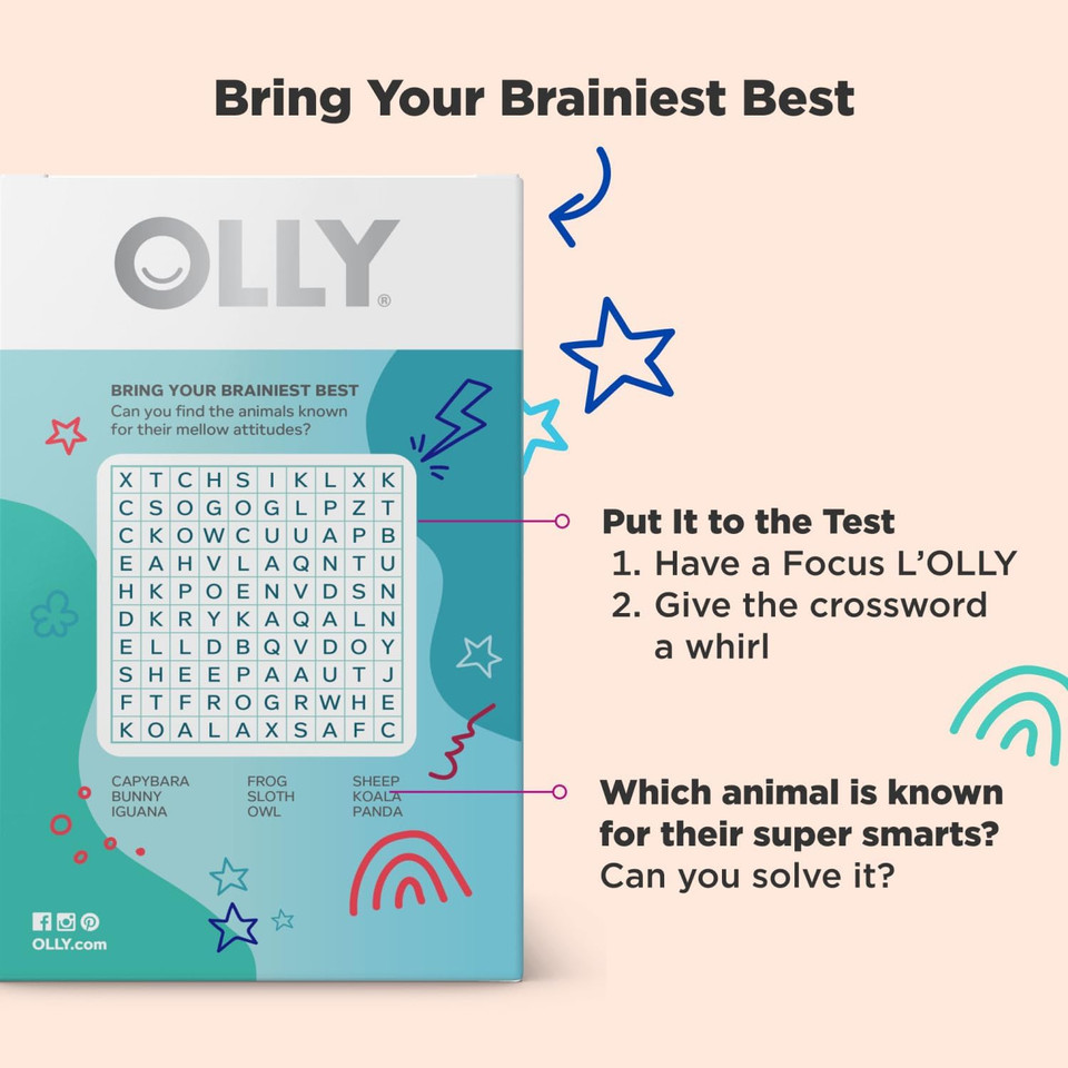 Olly Mellow Buddies Lã¢ÂOlly Pops, Omega-3 Ala, L-Theanine, Choline, Kids Supplement Lollipops, Supports A Calm Mood & Healthy Brain Function, Vegetarian, Raspberry, 25 Count