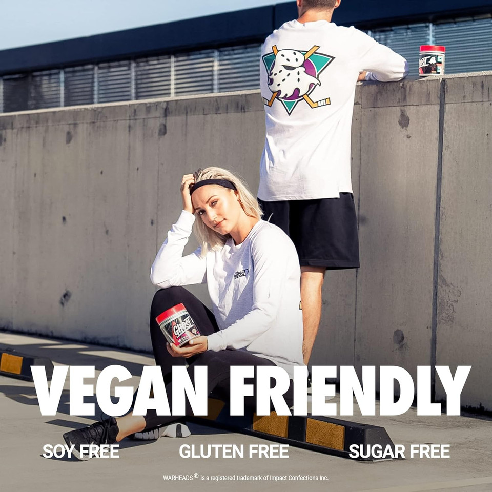 Ghost Pump Nitric Oxide Powder, Warheads Sour Watermelon - 40 Servings - Sugar & Stim-Free Pre-Workout Supplements- L-Citrulline, Arginine Nitrate & L-Glutathione - Soy & Gluten-Free, Vegan