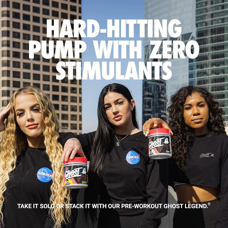 Ghost Pump Nitric Oxide Powder, Natty - 40 Servings - Sugar & Stim-Free Pre-Workout Supplements - L-Citrulline, Arginine Nitrate & L-Glutathione - Soy & Gluten-Free, Vegan