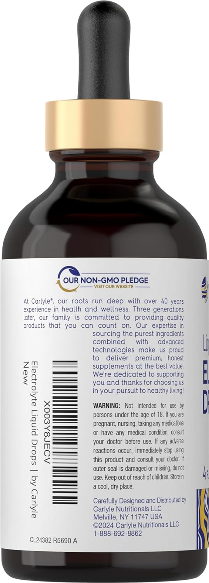 Carlyle Electrolyte Drops 4 Fl Oz | Hydration Liquid Supplement For Drinks | Vegan Formula | Keto-Friendly, Non-Gmo, Gluten Free