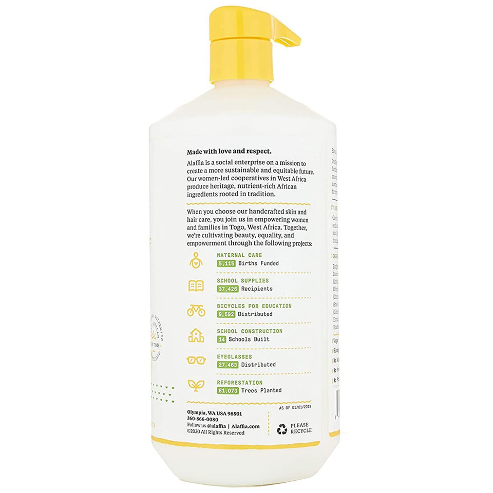 Alaffia Everyday Coconut Conditioner, Ultra Hydrating Conditioner For Normal To Dry Hair. Made With Fair Trade Coconut Oil And Ginger. Cruelty Free, No Parabens, Vegan, Purely Coconut 32 Fl Oz