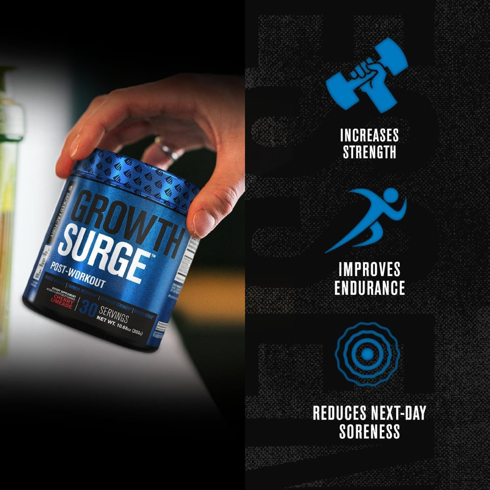 Jacked Factory Growth Surge Creatine Post Workout W/L-Carnitine - Daily Muscle Builder & Recovery Supplement With Creatine Monohydrate, Betaine, L-Carnitine L-Tartrate - 30 Servings, Swoleberry