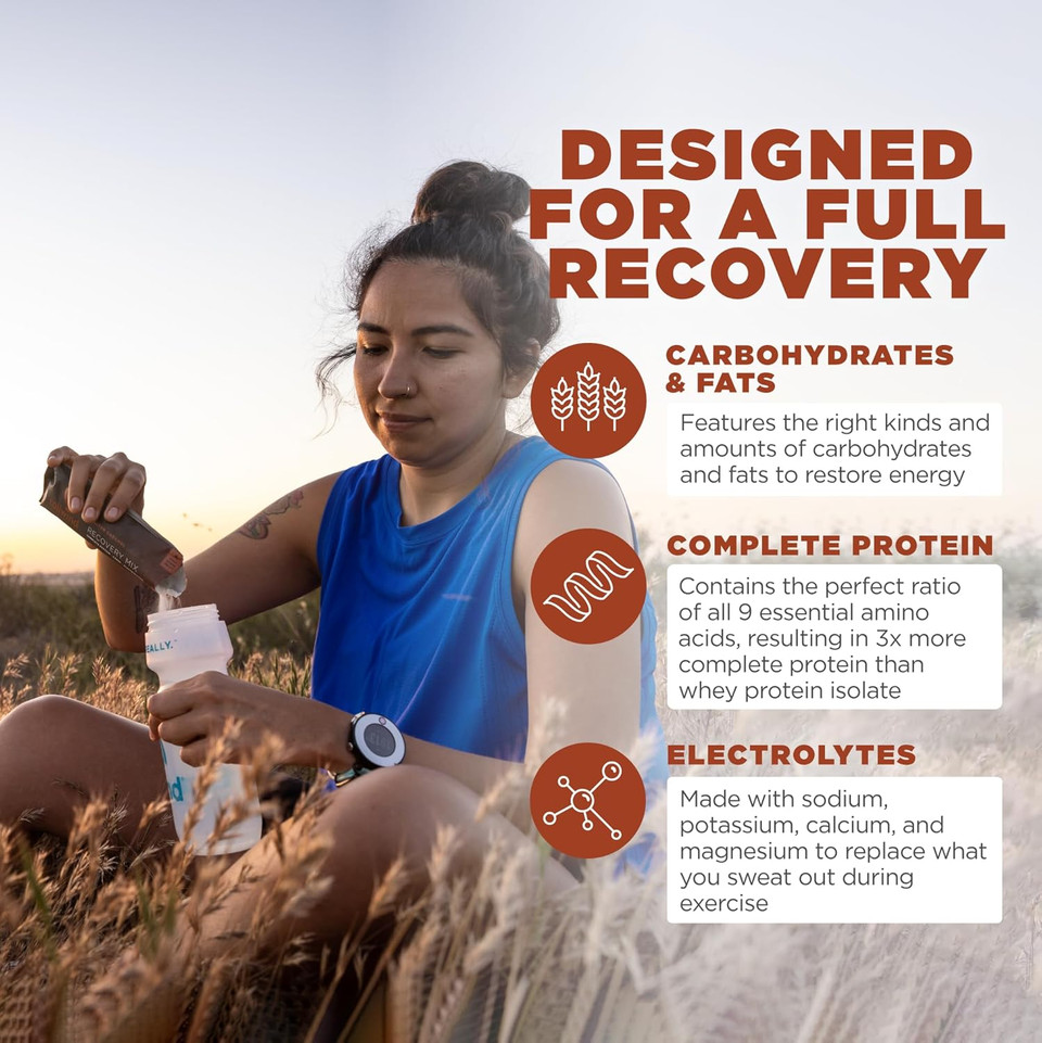 Tailwind Nutrition Recovery Mix, Complete Protein, Carbohydrates, And Electrolytes Powder Drink Mix For Post-Workout, Free Of Gluten, Soy, And Dairy, Vegan, 12 Servings, Salted Caramel