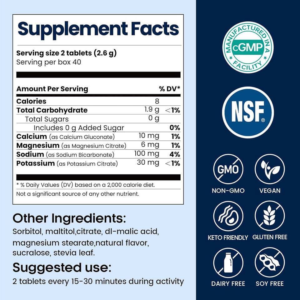 Venture Pal Chewable Electrolyte Tablets, Fast-Melt Sugar-Free Salt Tablets - Variety Pack For Rapid Hydration, Outdoor Running, Hiking, Sports | Keto & Vegan Friendly | 80 Count4 Pack