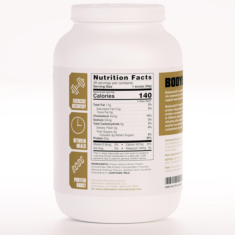 Advocare Bodylean25 - Protein Powder With Whey Protein Isolate - Supports Muscle Building & A Lean Body - Offers Energy Support* - Vanilla, 4.5 Oz