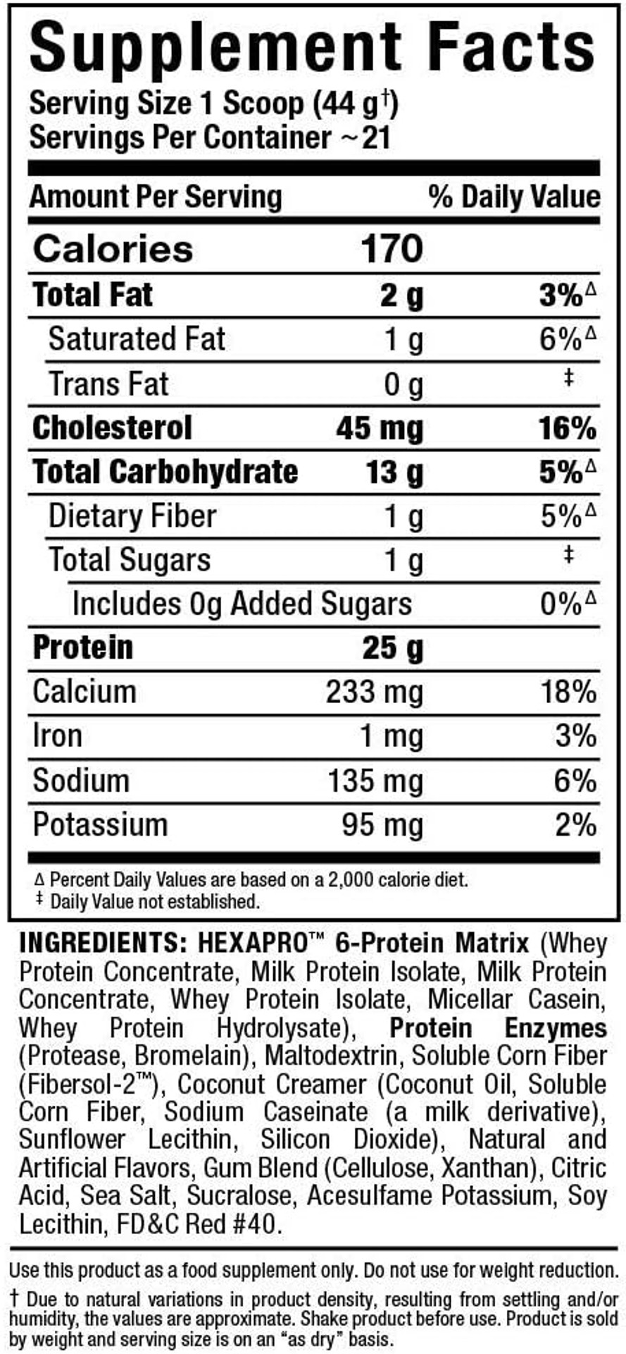Allmax Hexapro, Strawberry - 2 Lb - 25 Grams Of Protein Per Serving - 8-Hour Sustained Release - Zero Sugar - 21 Servings