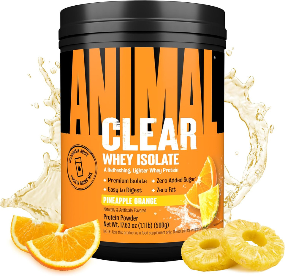 Clear Whey Isolate Protein Powder - Easy To Digest And Mix, 5G Bcaa, Deliciously Juicy, Refreshing Anytime Drink For Men And Women, Pineapple Orange 500G (20 Servings)