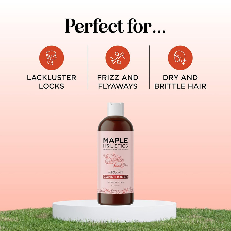 Argan Oil Conditioner For Dry Hair - Nourishing Hair Conditioner For Damaged Dry Hair Infused With Argan Oil Of Morocco - Sulfate Free Conditioner For Enhanced Hair Shine Volume And Frizz Control