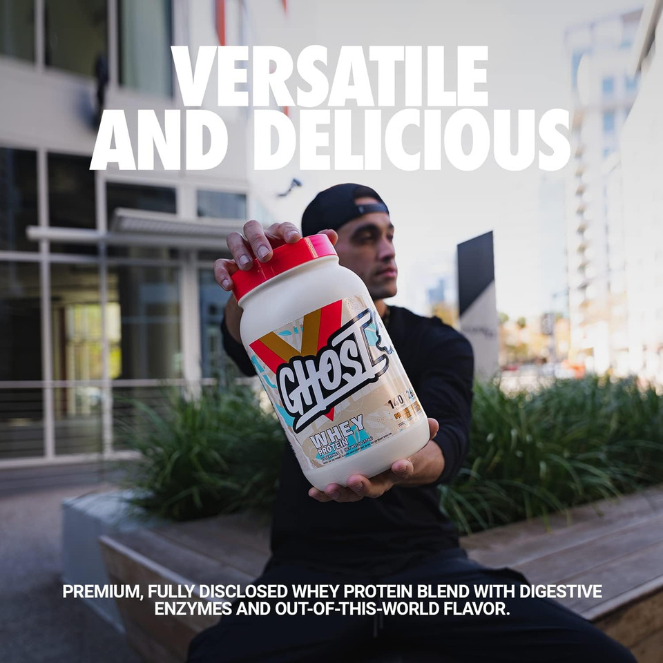 Ghost Whey Protein Powder, Coffee Ice Cream - 2Lb Tub, 25G Of Protein - Flavored Isolate, Concentrate & Hydrolyzed Whey Protein Blend - Post Workout Shakes - Soy & Gluten Free