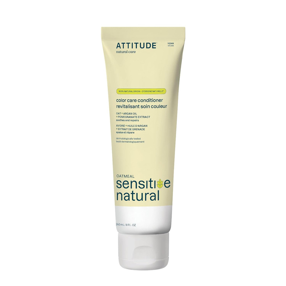 Attitude Color Protection Conditioner For Sensitive Skin Enriched With Oat And Argan Oil, Hypoallergenic, Vegan And Cruelty-Free, 8 Fl Oz