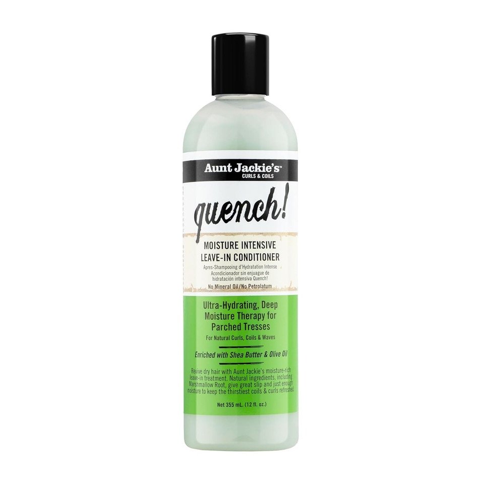 Aunt Jackie'S Curls And Coils Quench Moisture Intensive Leave-In Hair Conditioner For Natural Curls, Coils And Waves, Enriched With Shea Butter, 12 Oz Aunt Jackie'S Curls And Coils Quench Moisture Intensive Leave-In Hair Conditioner For Natural Curls, Coils And Waves, Enriched With Shea Butter, 12 Oz
