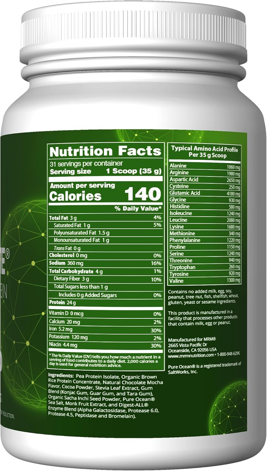 Mrm Nutrition Veggie Elite Performance Protein | Cinnamon Bun Flavored| Plant-Based Protein| Easy To Digest | With Bcaas| Vegan + Gluten-Free | Clinically Tested| Digestive Enzymes | 30 Servings