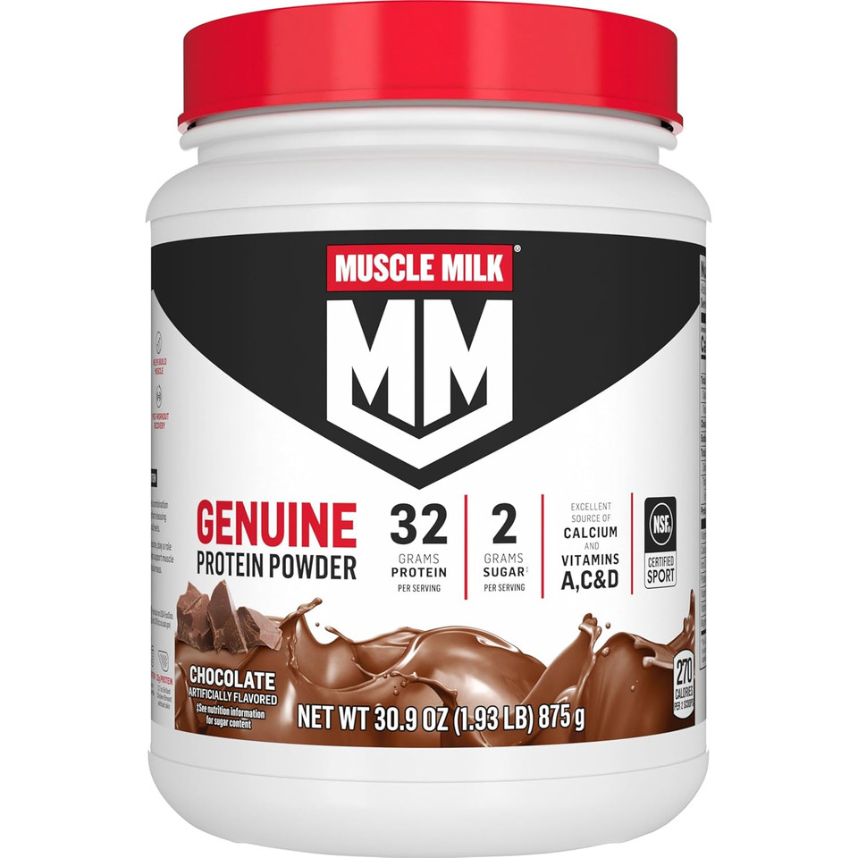 Muscle Milk Genuine Protein Powder, Vanilla Creme, 32G Protein, 4.94 Pound, 32 Servings