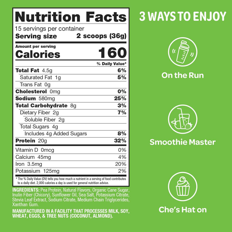 Naturade 20G Of Protein Powder - Gluten Free, Dairy & Soy Free, Non-Gmo, No Cholesterol - Recovery W/Amino Acids - Vanilla (15 Servings)