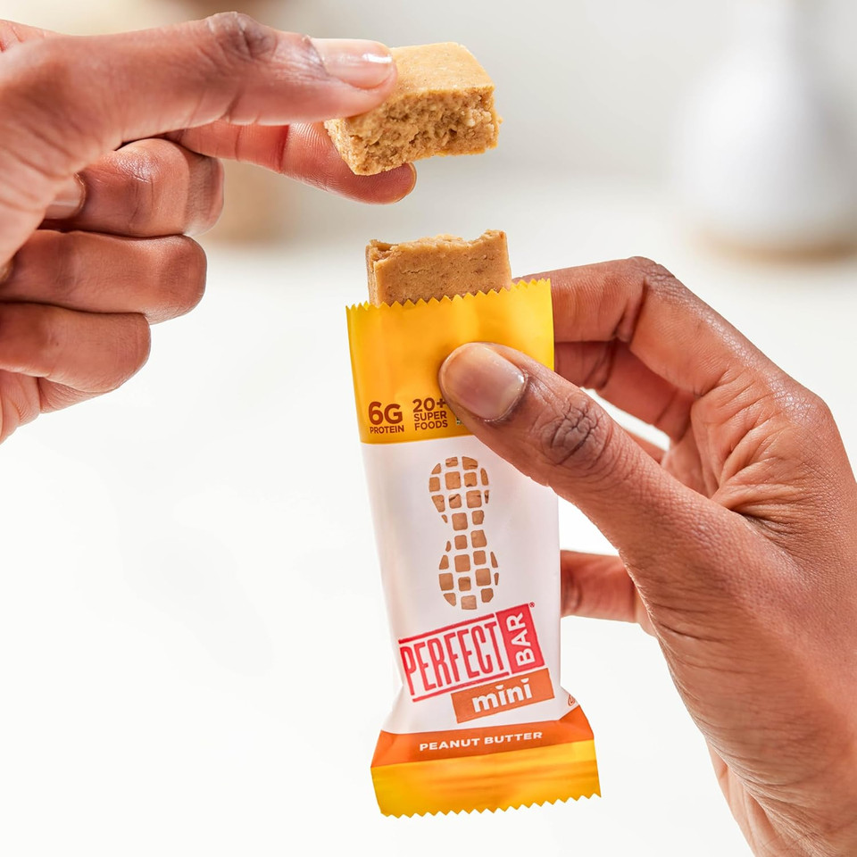 Perfect Bar Mini, Peanut Butter Protein Bar, Protein Snack, Snack Bar, Organic, Gluten Free, Soy Free, Non Gmo, No Sugar Alcohols, 0.88 Ounce Bar, 24 Count