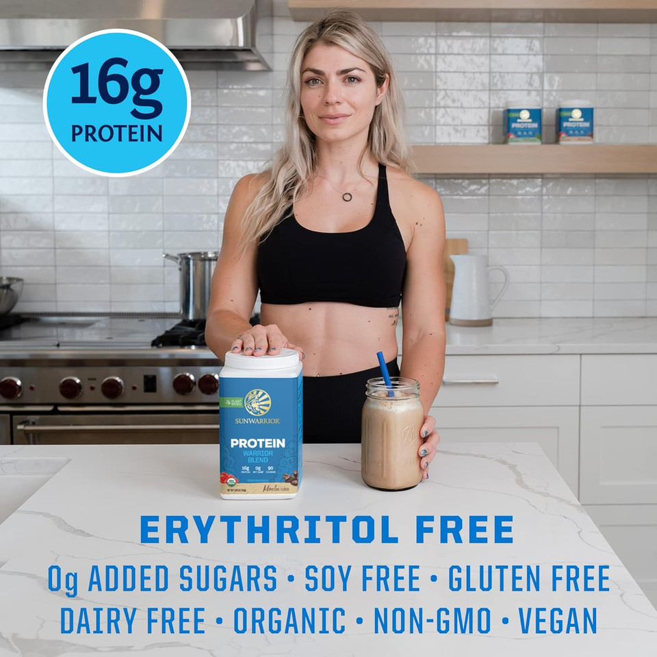 Vegan Protein Powder With Bcaa | Organic Hemp Seed Protein Gluten Free Non-Gmo Dairy Free Soy Sugar Free Low Carb Plant Based Protein Powder | Mocha 30 Srv 750 G | Warrior Blend By Sunwarrior