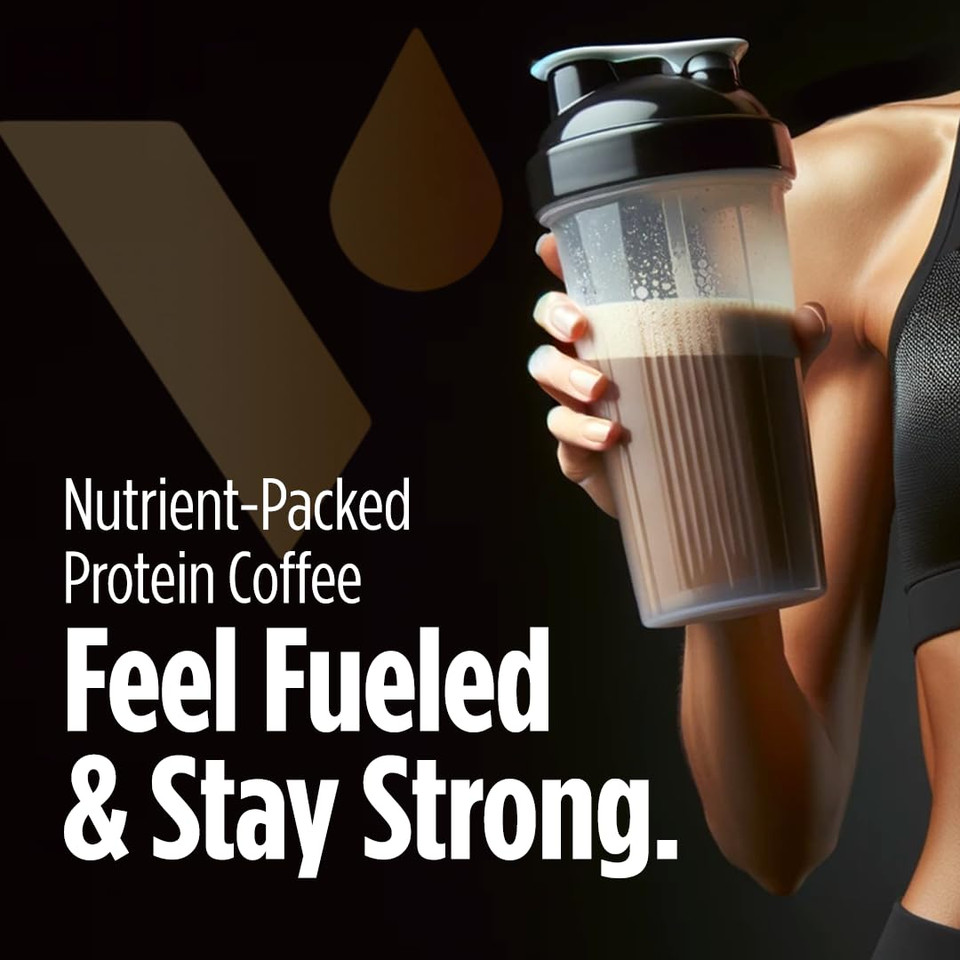 Vitacup Slim Protein Coffee Shake For Diet Support, Instant Coffee W/Whey Protein Powder, B Vitamins & Fiber, Dietitian Developed For Performance And Taste, Make As Iced Coffee Or Shake, 20 Servings