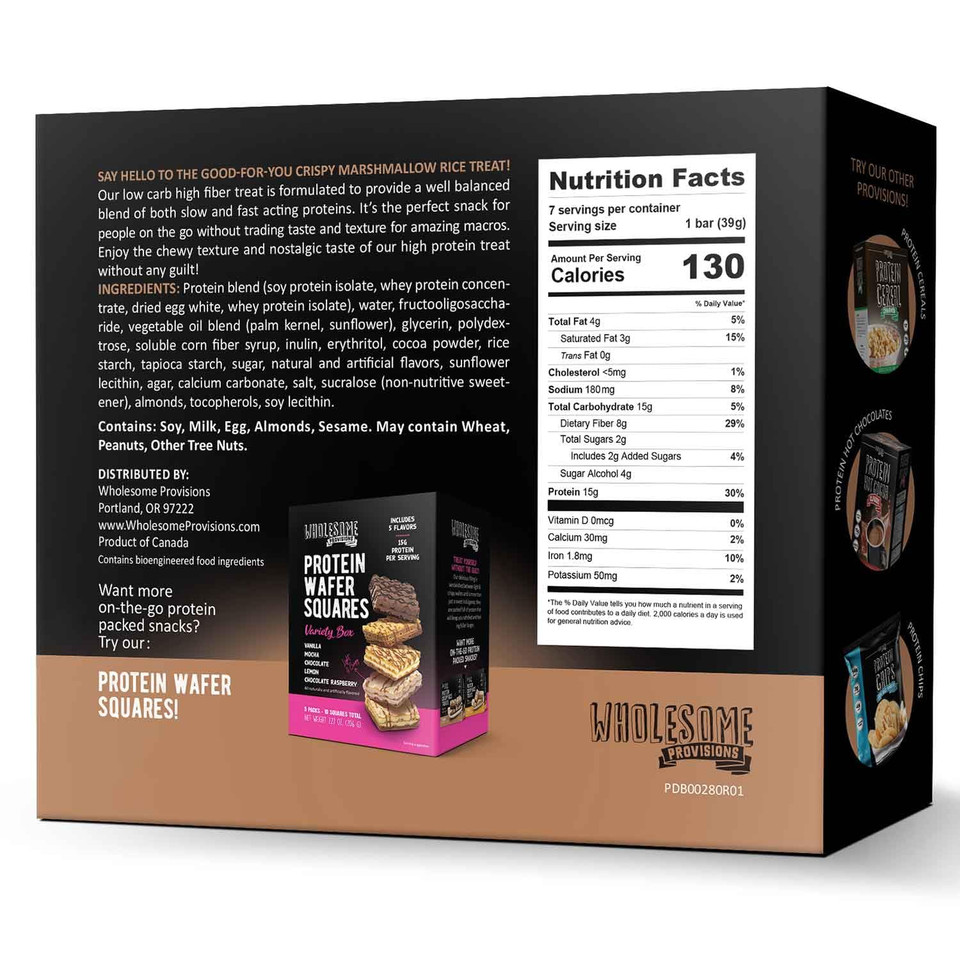 Protein Crispy Rice Treats, 15G Protein, 3G-7G Net Carbs, Low Carb, Fluffy, Soft, Chewy, Gluten Free, High Fiber, Keto-Friendly, No Aftertaste (Chocolate Vanilla Remix, 1 Pack) Protein Crispy Rice Treats, 15G Protein, 3G-7G Net Carbs, Low Carb, Fluffy, Soft, Chewy, Gluten Free, High Fiber, Keto-Friendly, No Aftertaste (Chocolate Vanilla Remix, 1 Pack)