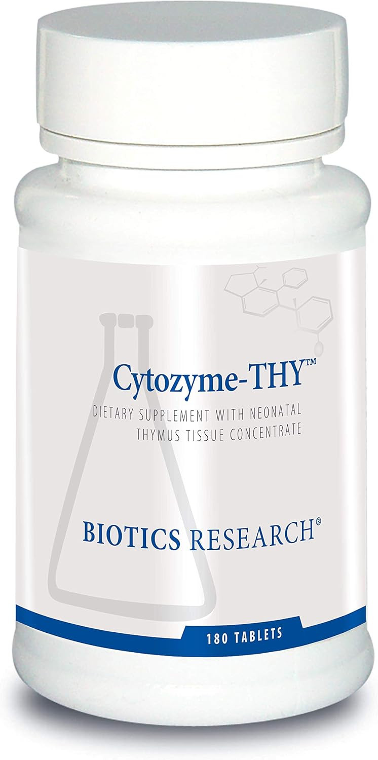Biotics Research Cytozyme Thy Neonatal Thymus Concentrate. Supports Health Of The Thymus Gland. Healthy Immune Response And Body Pathway Processes. Supports Immune System. 180 Tabs