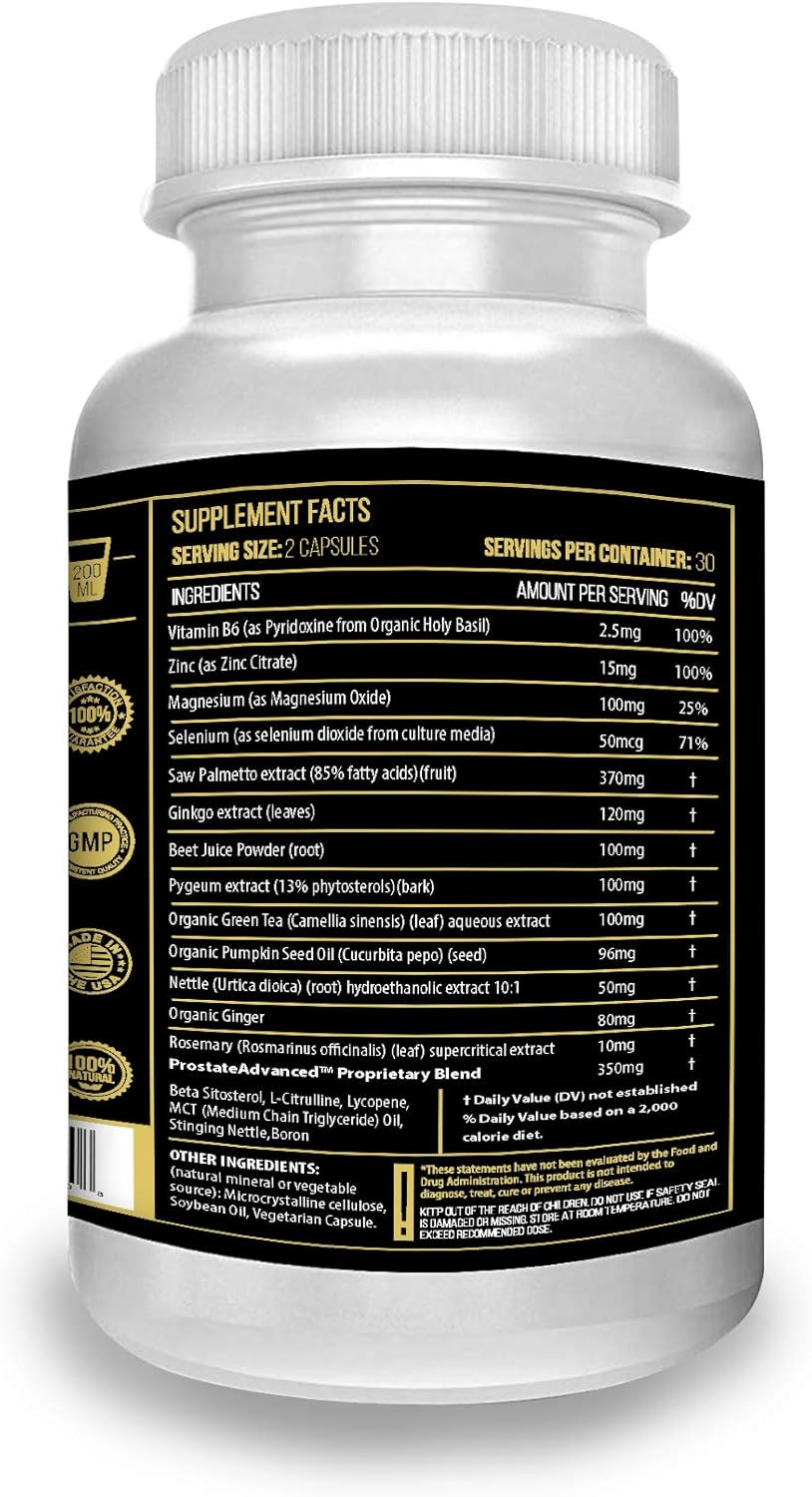 Actif Prostate Advanced Support With 20+ Factors, Complete Support For Urinary Health And Prostate - 60 Capsules, Made In Usa, Non-Gmo