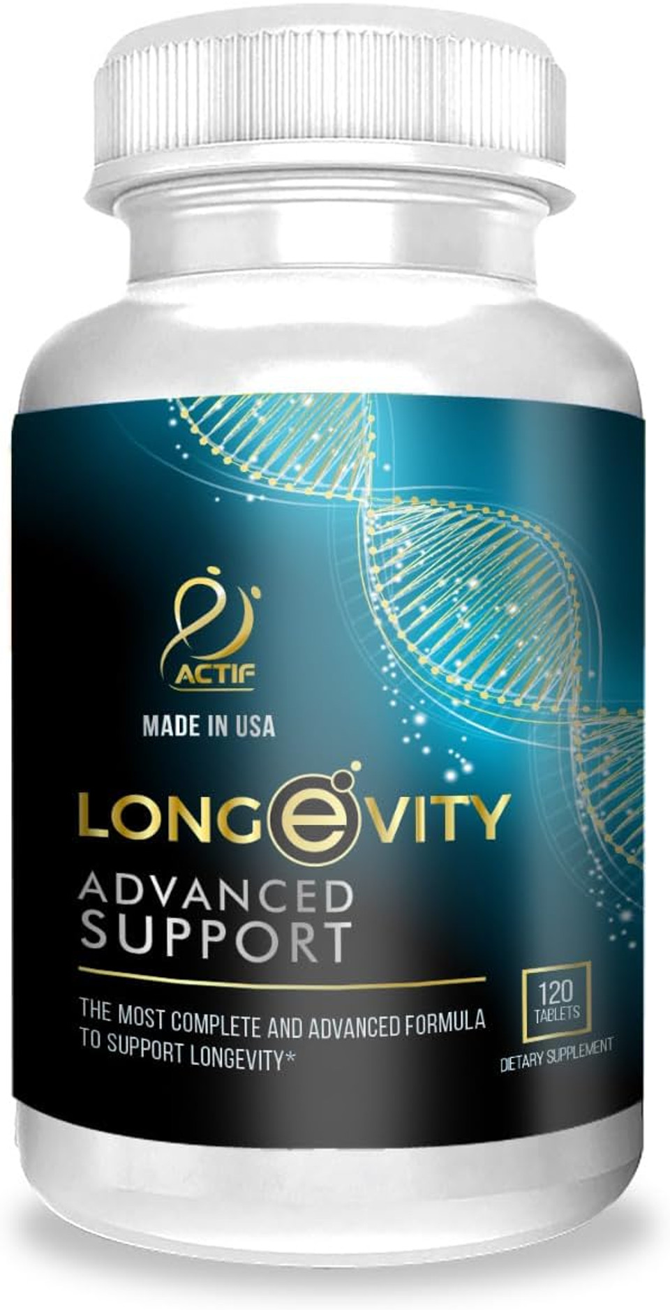 Actif Longevity Advanced Support With 20 Factors - Non-Gmo, 2 Month Supply, Made In Usa