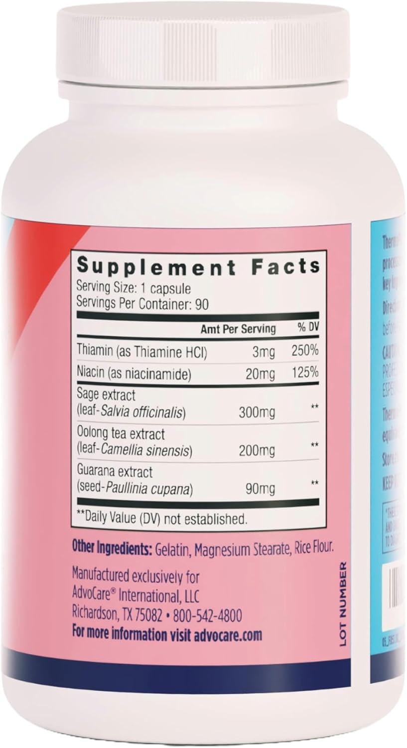 Advocare Thermoplus Vitamin & Herbal Dietary Supplement - Supports Healthy Metabolism* - Contains Thiamine, Sage Extract & Oolong Tea Extract - 90 Capsules