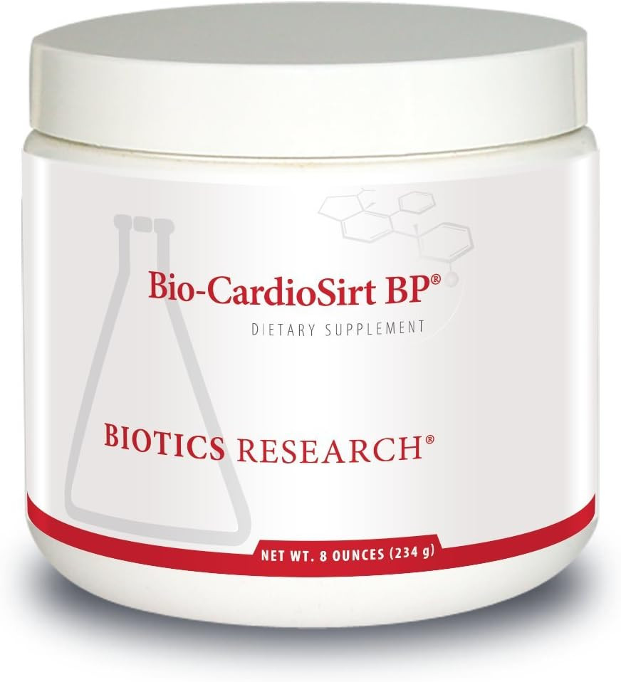 Biotics Research Bio Cardiosirt Patented Easy To Mix Powder. Formulated With The Assistance Of Mark Houston, Md. Unique Combination Of 7 Key Nutrients. 8 Ounces