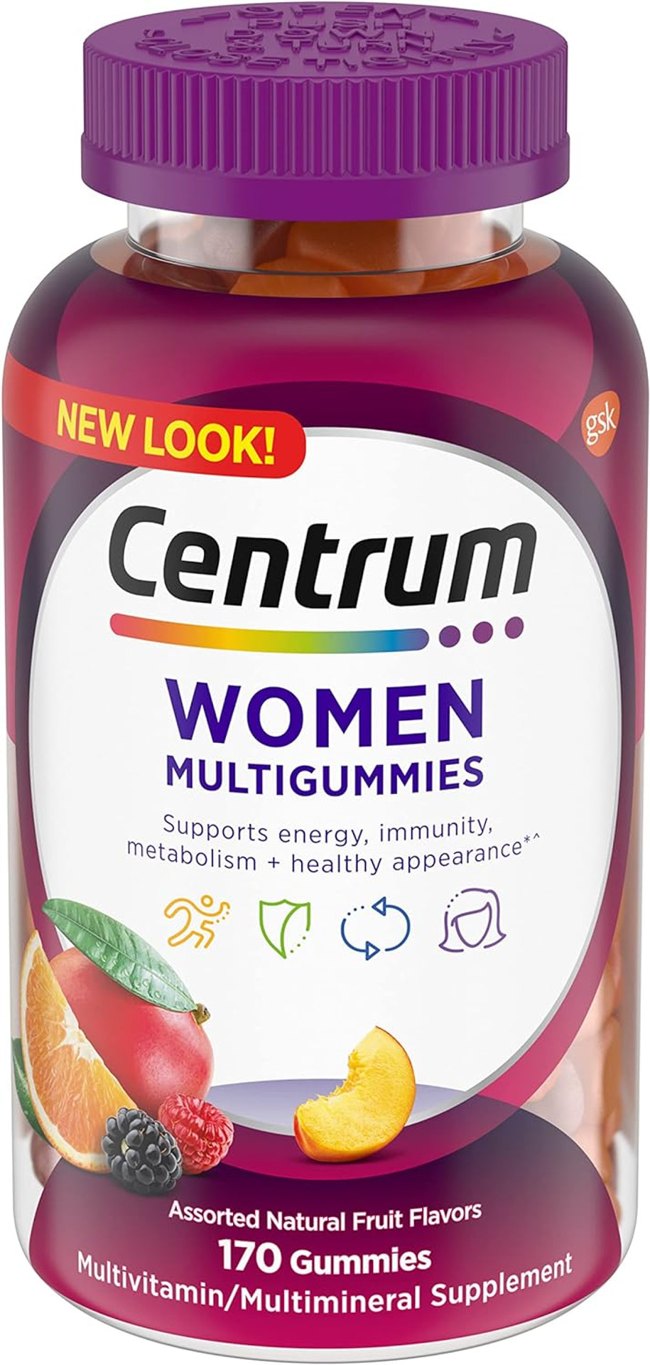Centrum Multigummies Gummy Multivitamin For Women, Multivitamin/Multimineral Supplement With Vitamin D3, B Vitamins And Antioxidants, Assorted Fruit Flavor - 170 Count