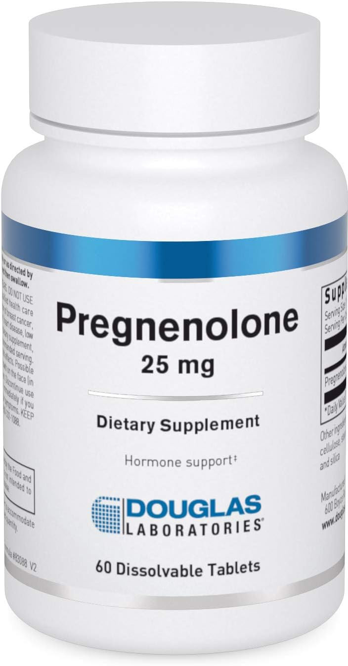 Douglas Laboratories Pregnenolone (25 Mg) - For Pancreas, Cortisol & Liver Support* - Pregnenolone Supplement - Non-Gmo - 60 Tablets