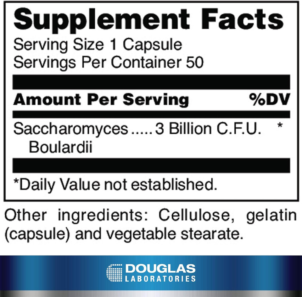 Douglas Laboratories S.B.C. (Saccharomyces Boulardii Capsules) | Shelf Stable Probiotic To Support Healthy Bowel Function | 50 Capsules