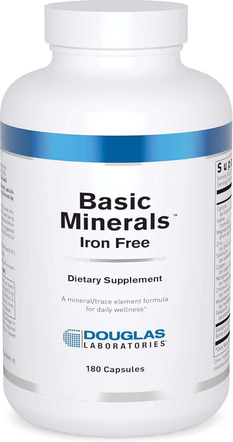 Douglas Laboratories Basic Minerals | Iron Free Mineral/Trace Element Formula To Support Overall Health | 180 Capsules