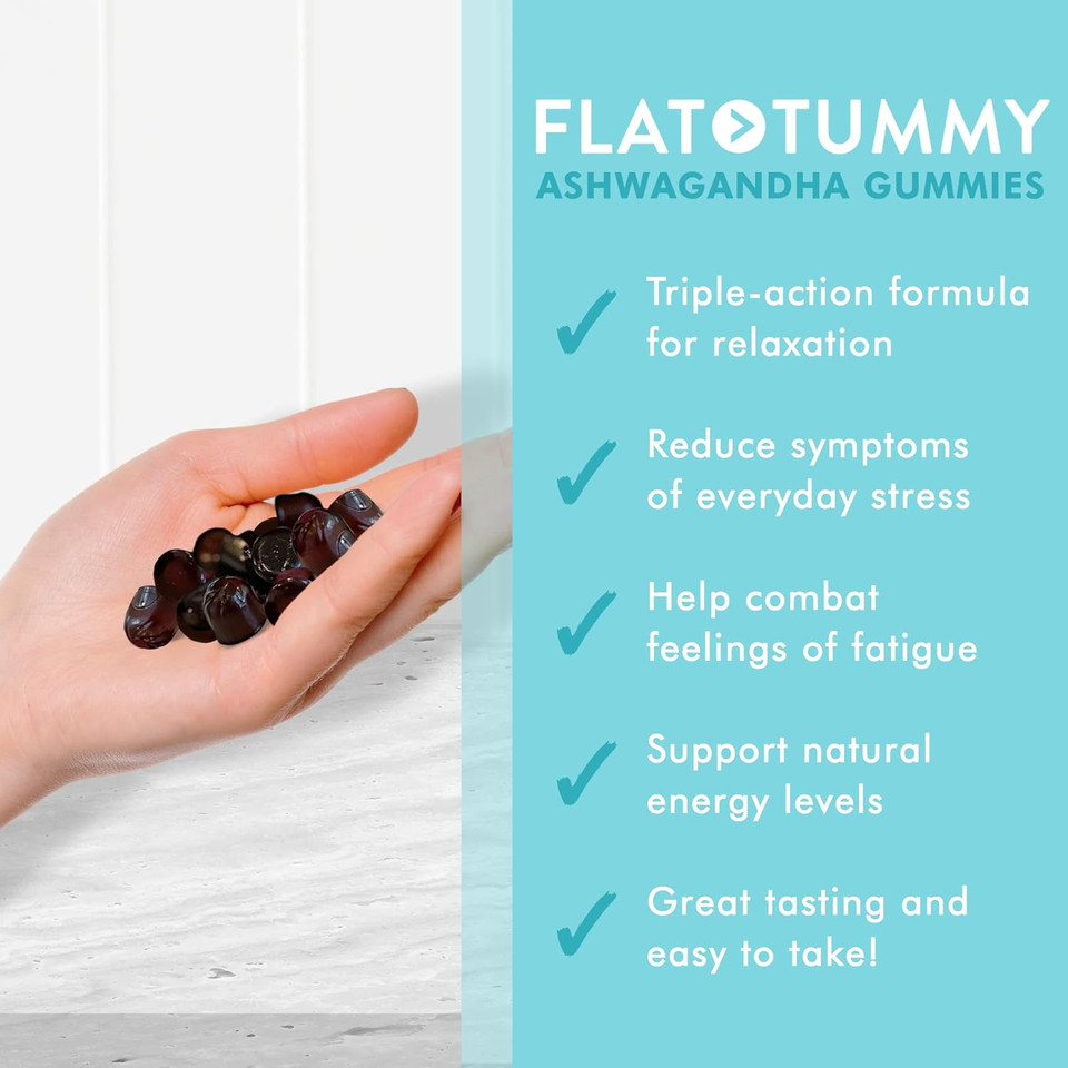 Flat Tummy Tea Ashwagandha Gummies (60 Count) Feat. Lemon Balm - Destress,Calm,Natural Energy Vegan,Gluten-Free,Gelatine-Free Made With Clinically Studied Sensorillã¢Â® For Stress Management Flat Tummy Tea Ashwagandha Gummies (60 Count) Feat. Lemon Balm - Destress,Calm,Natural Energy Vegan,Gluten-Free,Gelatine-Free Made With Clinically Studied Sensorillã¢Â® For Stress Management