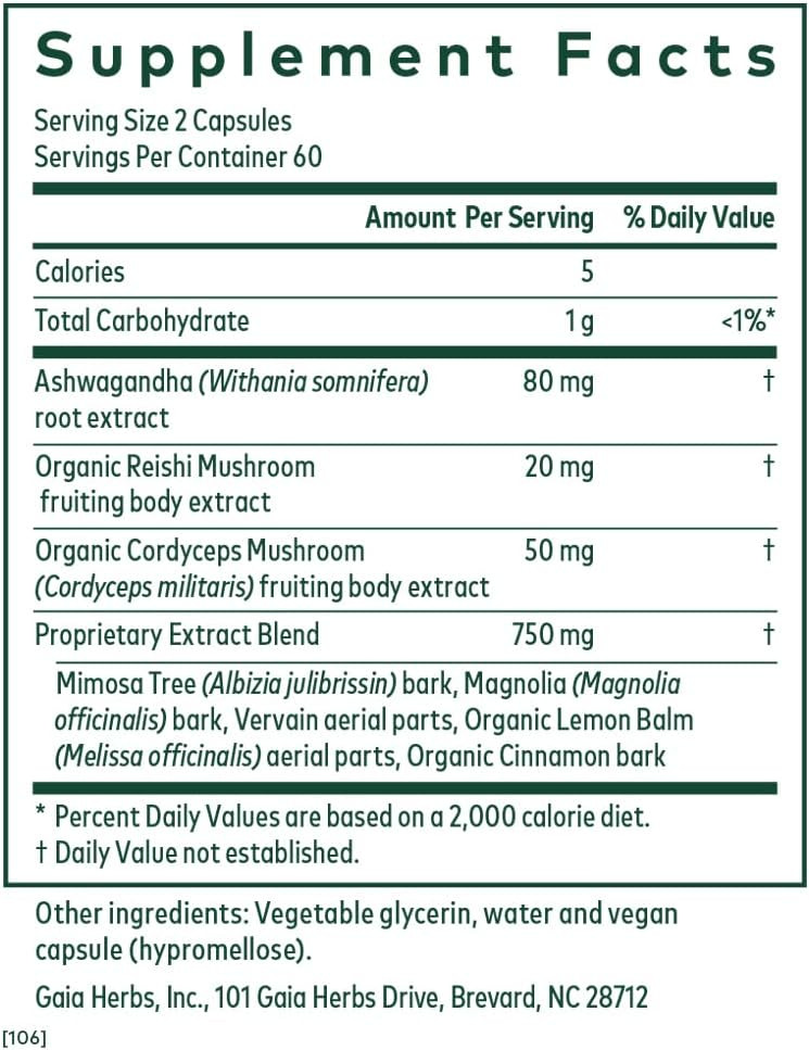 Gaia Herbs Professional Solutions Hpa Axis Liquid Capsules, Sleep Cycle, 120 Count
