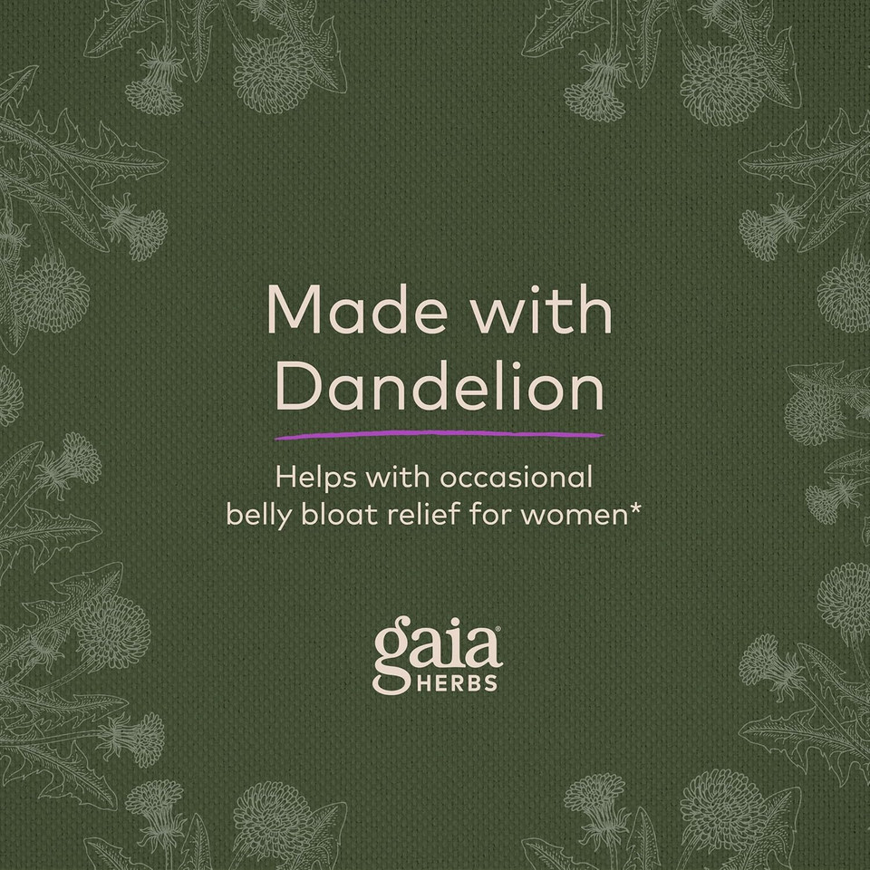 Gaia Herbs Bloat Support - Women'S Health Supplement To Support Bloating & Digestion - Made With Dandelion Leaf, Burdock Root, Horsetail & More - 60 Vegan Capsules (30 Servings)