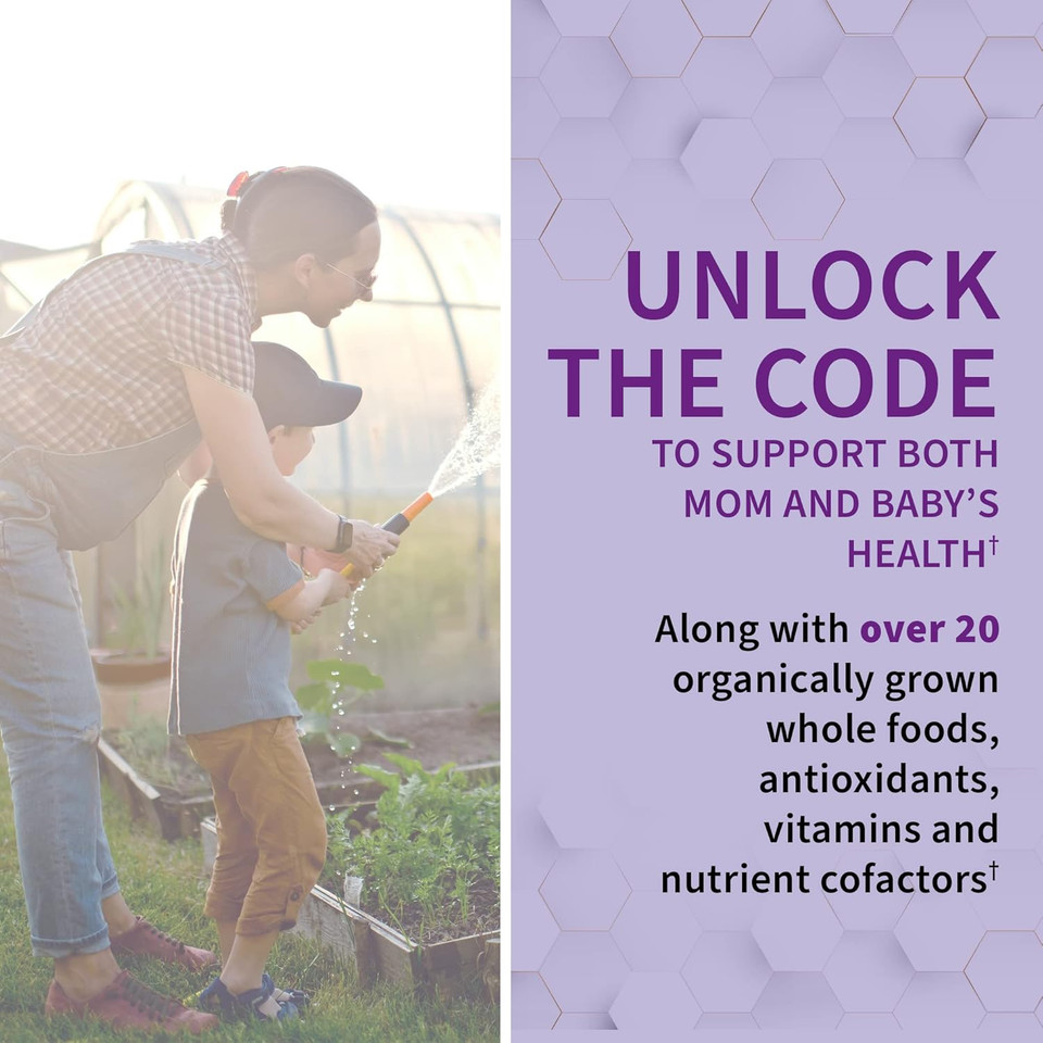 Prenatal Multivitamin For Women From Whole Foods With Biotin, Iron & Folate Not Folic Acid, Probiotics For Immune Support - Vitamin Code Raw By Garden Of Life - Pregnancy Must Haves - 180 Capsules