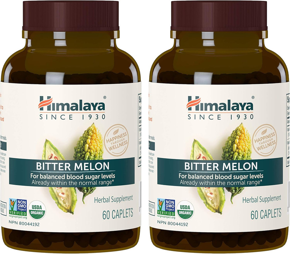 Himalaya Organic Bitter Melon For Glucose Metabolism, 660 Mg, 60 Caplets, 1 Month Supply