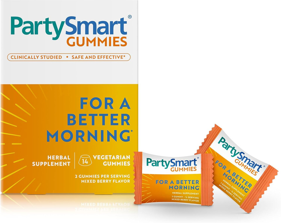Himalaya Partysmart Gummies, 2 Gummies For A Better Morning, Liver Support, Better Morning After Drinking, Plant-Based, Vegan, Gluten Free, No Artificial Colors, 14 Gummies, 250 Mg Per Serving