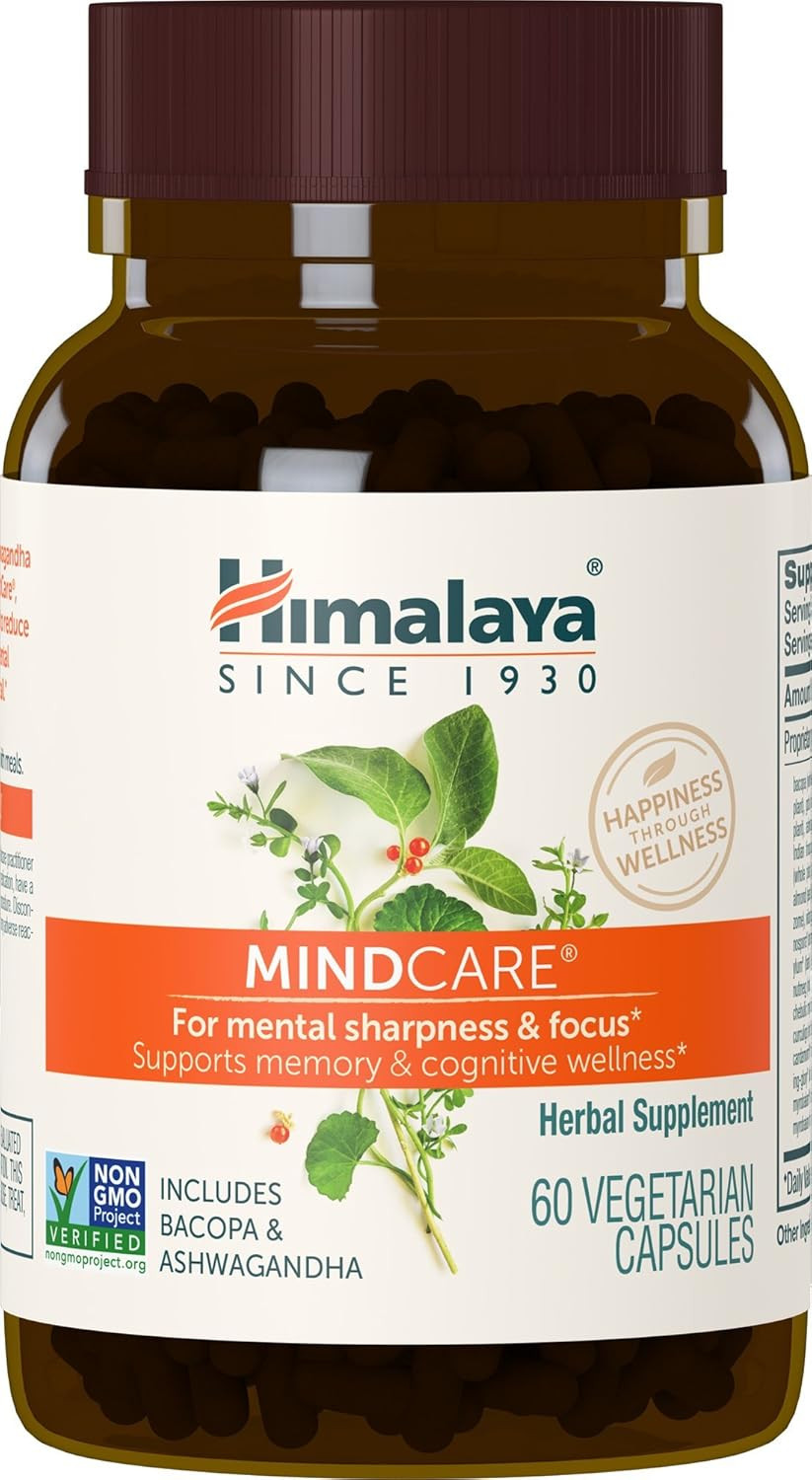 Himalaya Mindcare, Nootropic Brain Supplement Booster For Mental Sharpness, Focus, Memory, And Cognitive Wellness, 1170 Mg, 120 Capsules, 1 Month Supply