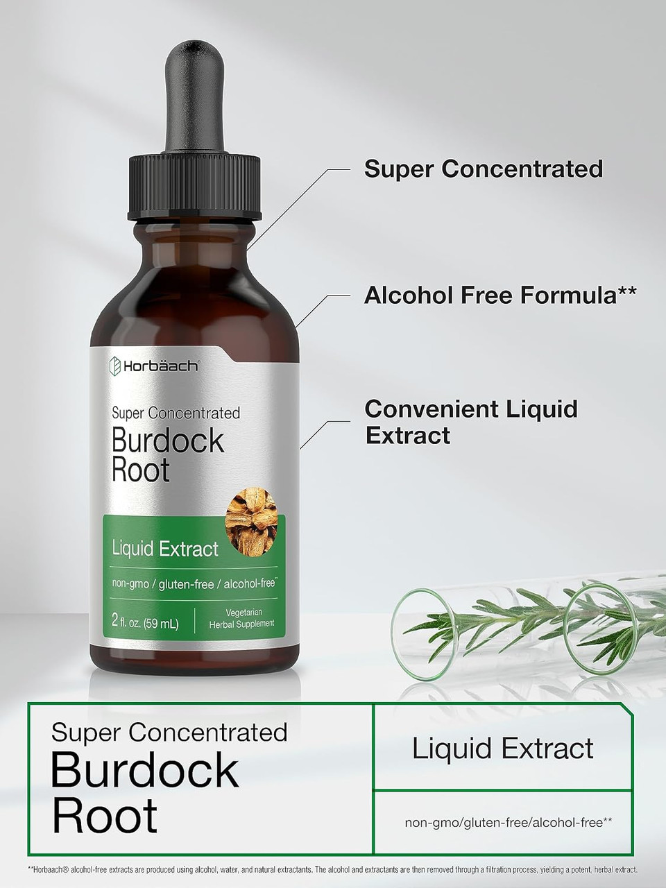 Horbã£Â¤Ach Burdock Root Tincture | 2 Fl Oz | Super Concentrated Herb Extract | Vegetarian, Non-Gmo, Glutren Free, Alcohol Free