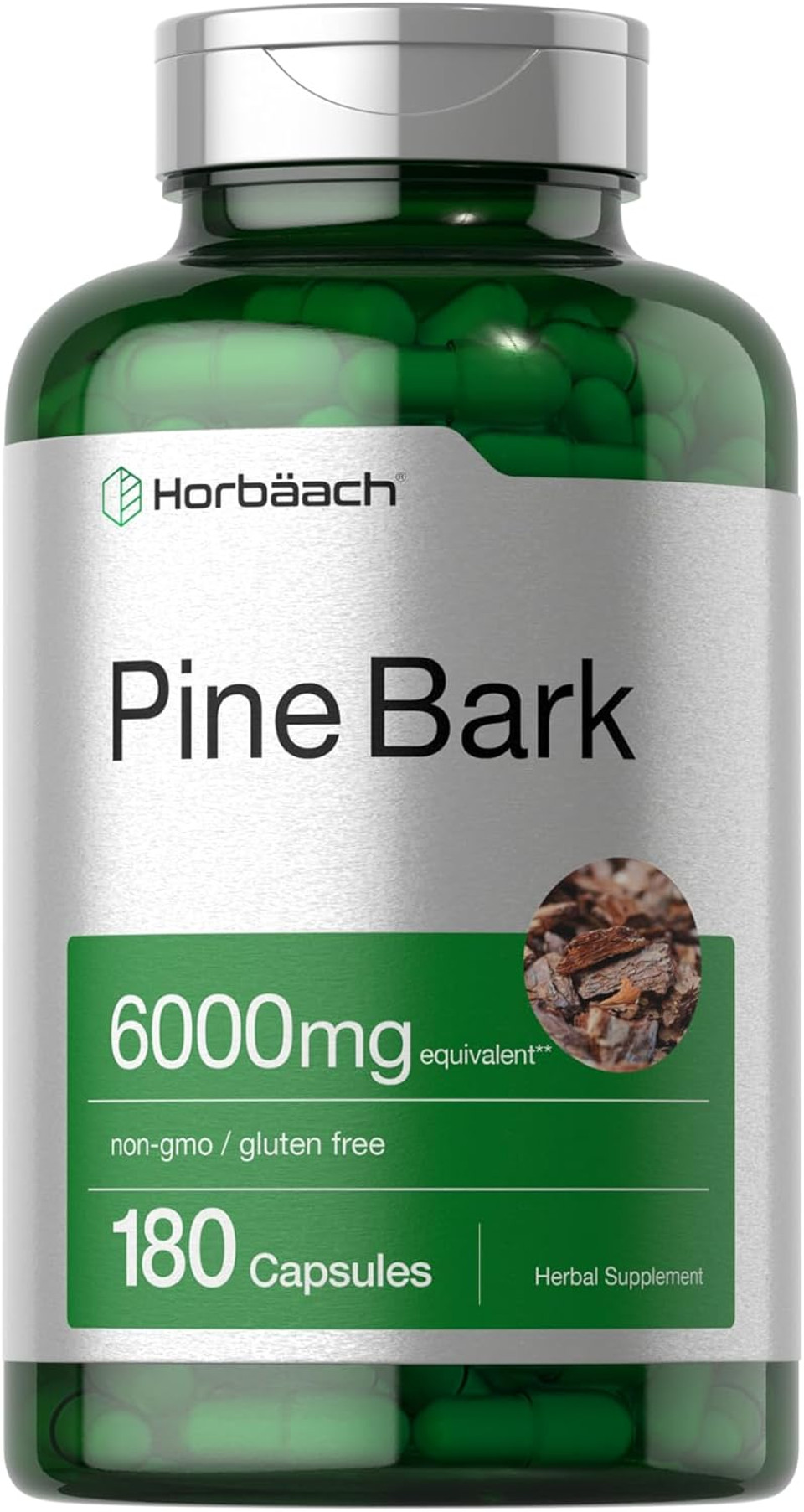 Horbã£Â¤Ach Pine Bark Extract | 6000 Mg | 180 Capsules | Standardized To Contain 75% Proanthocyanidins | Non-Gmo, Gluten Free Supplement | High Potency