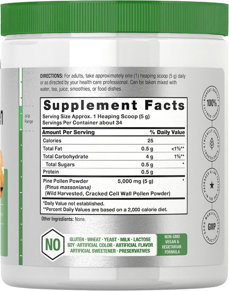 Horbã£Â¤Ach Pine Pollen Powder | 6 Ounce | Nature'S Superfood | Non-Gmo, Vegetarian, Gluten Free Supplement
