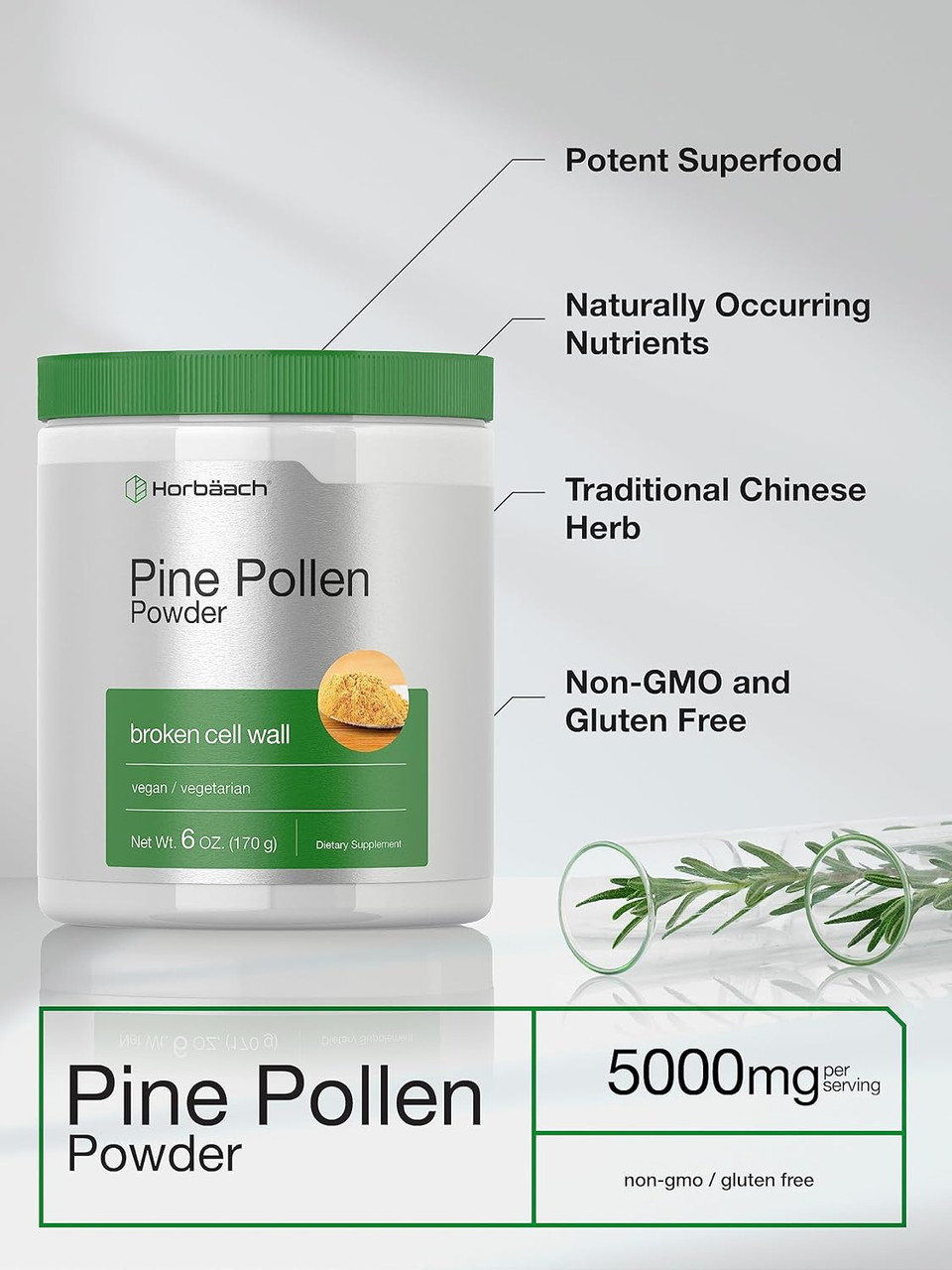 Horbã£Â¤Ach Pine Pollen Powder | 6 Ounce | Nature'S Superfood | Non-Gmo, Vegetarian, Gluten Free Supplement
