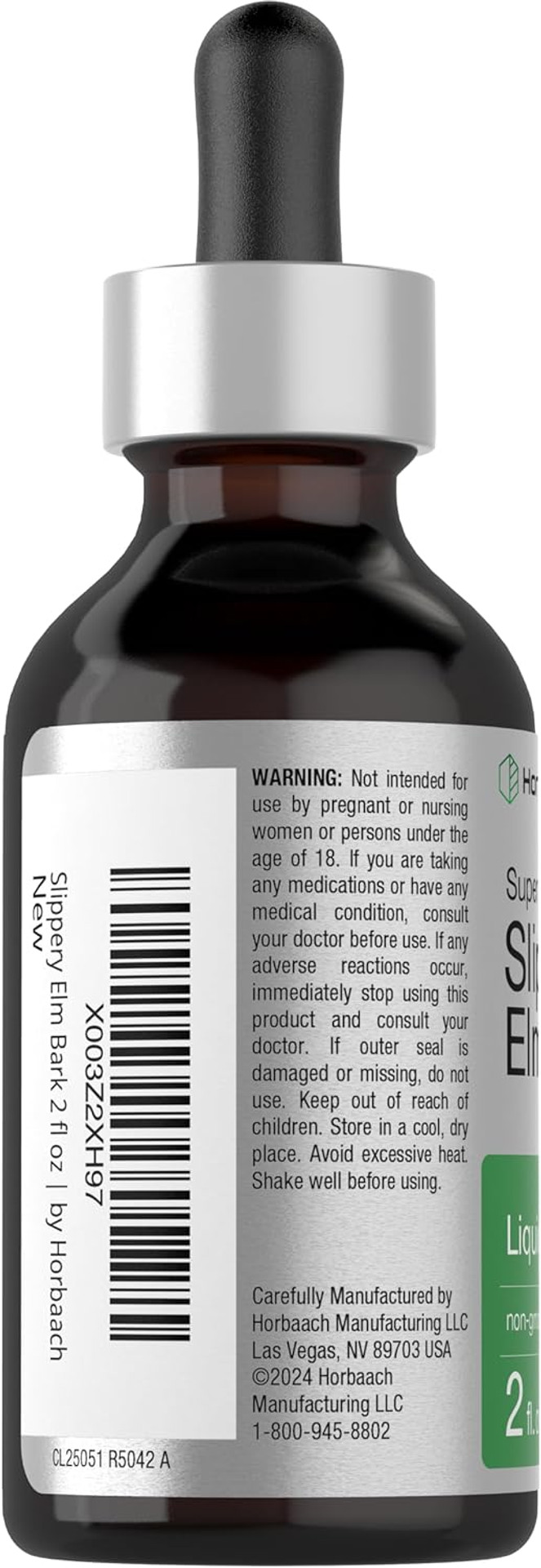 Horbã£Â¤Ach Slippery Elm Liquid Drops | 2 Fl Oz | Vegetarian | Alcohol Free Extract Tincture | Non-Gmo, Gluten Free