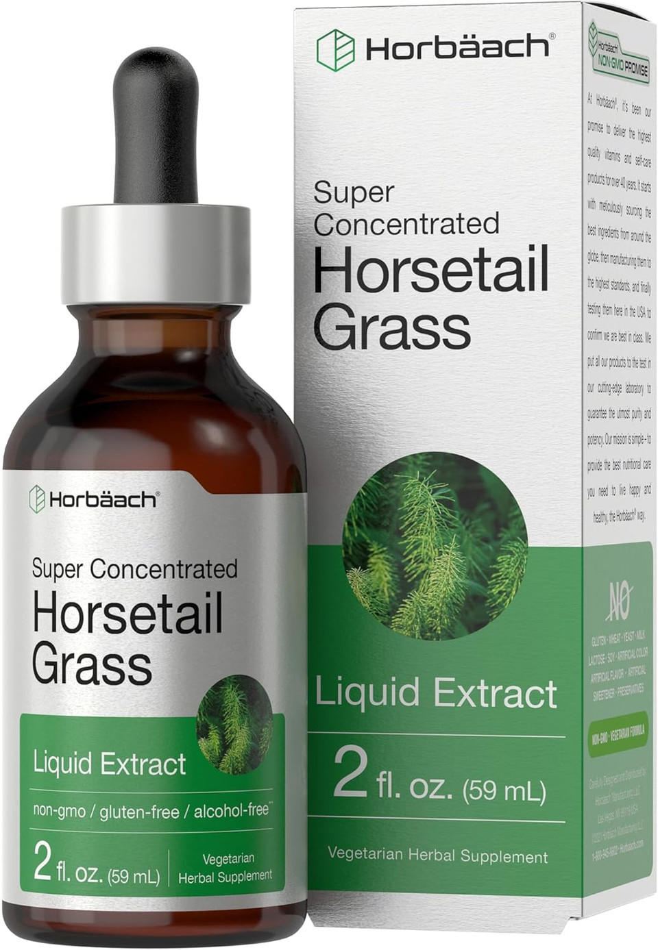 Horbã£Â¤Ach Horsetail Herb Liquid Extract | Alcohol Free | 2 Fl Oz | Vegetarian, Non-Gmo, & Gluten Free Supplement