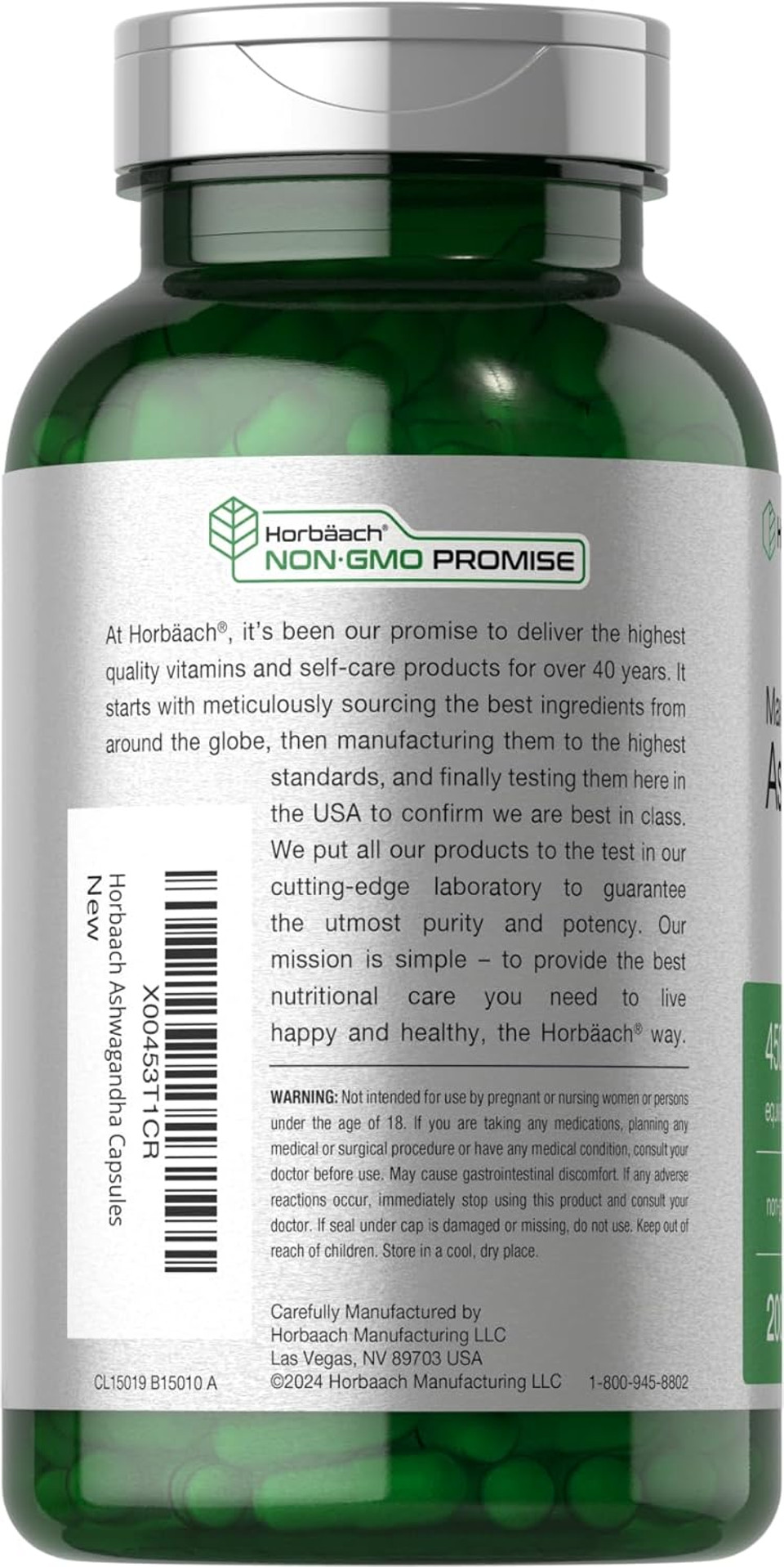 Horbã£Â¤Ach Ashwagandha Supplement | Max Strength | 200 Capsules | Non-Gmo, Gluten Free