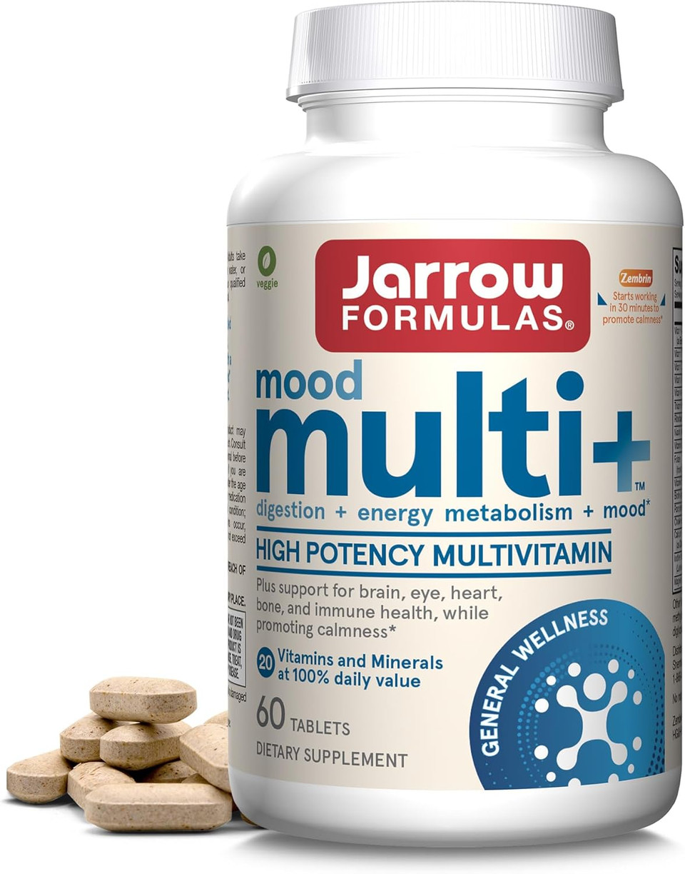 Jarrow Formulas Multi+ Mood Multivitamins For Occasional Stress Resistance, 60 Tablets, 30 Day Supply