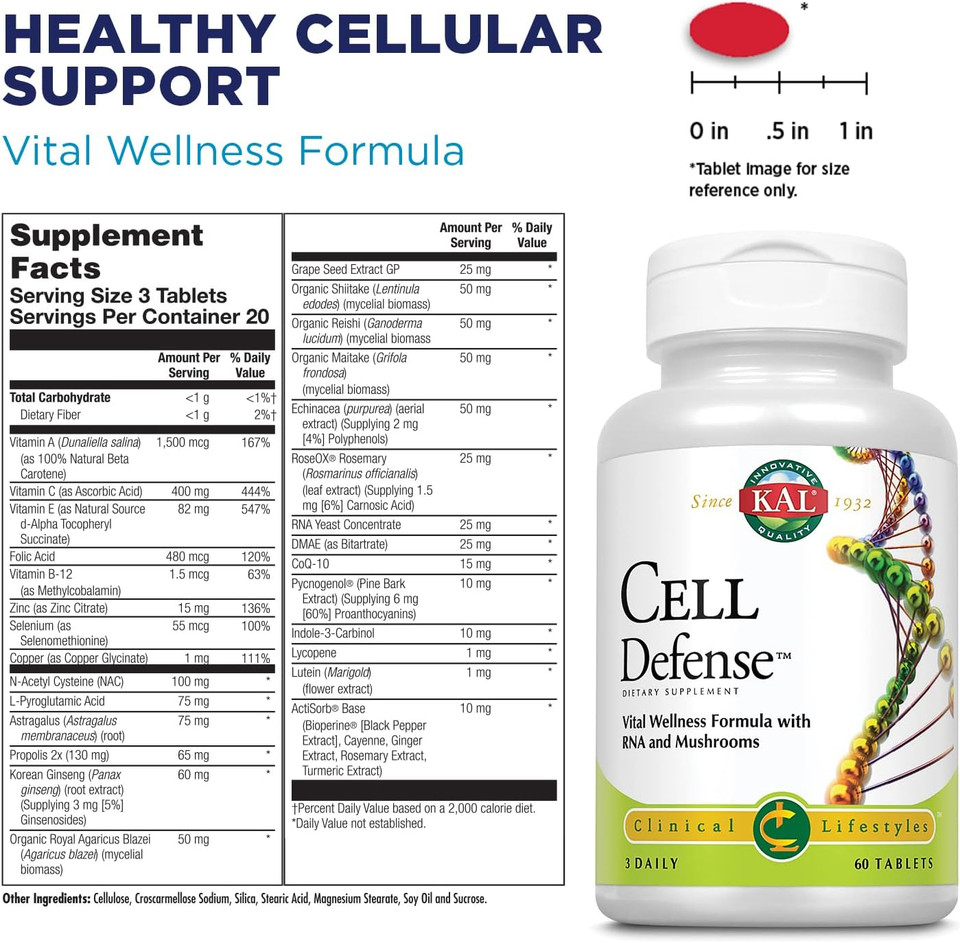 Kal Cell Defense Tablets, 60 Count