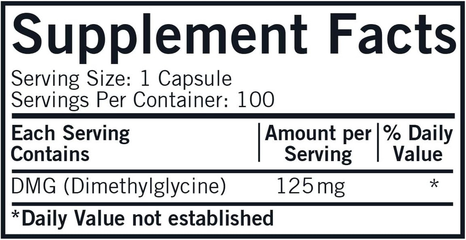 Dmg (Dimethylglycine), 125 Mg, 100 Capsules, Kirkman Labs