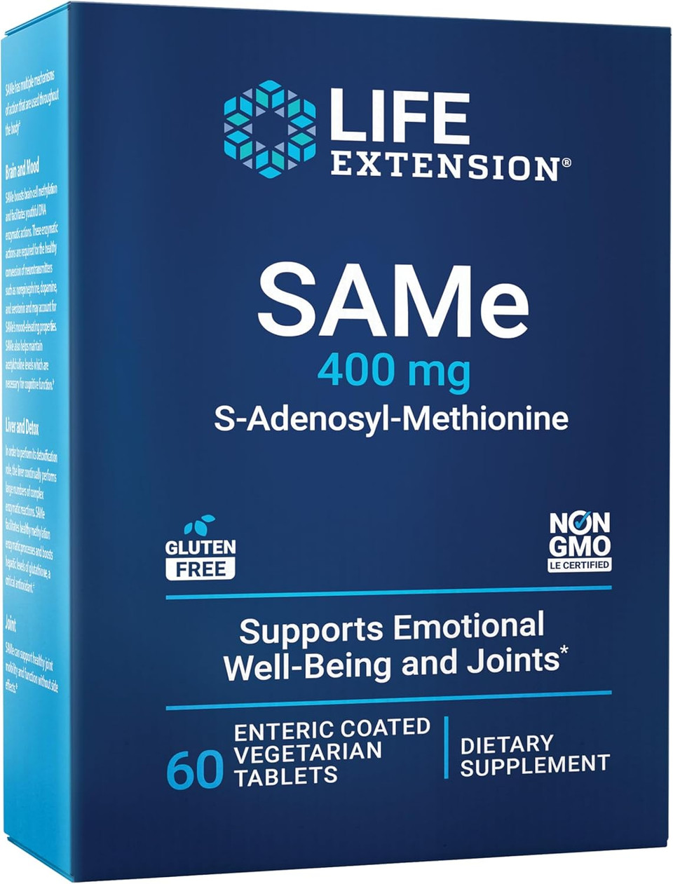Life Extension Same 400Mg (S-Adenosyl-Methionine) - Supplement For Joint & Liver Support - Non-Gmo, Gluten-Free, Tablet, 60 Count