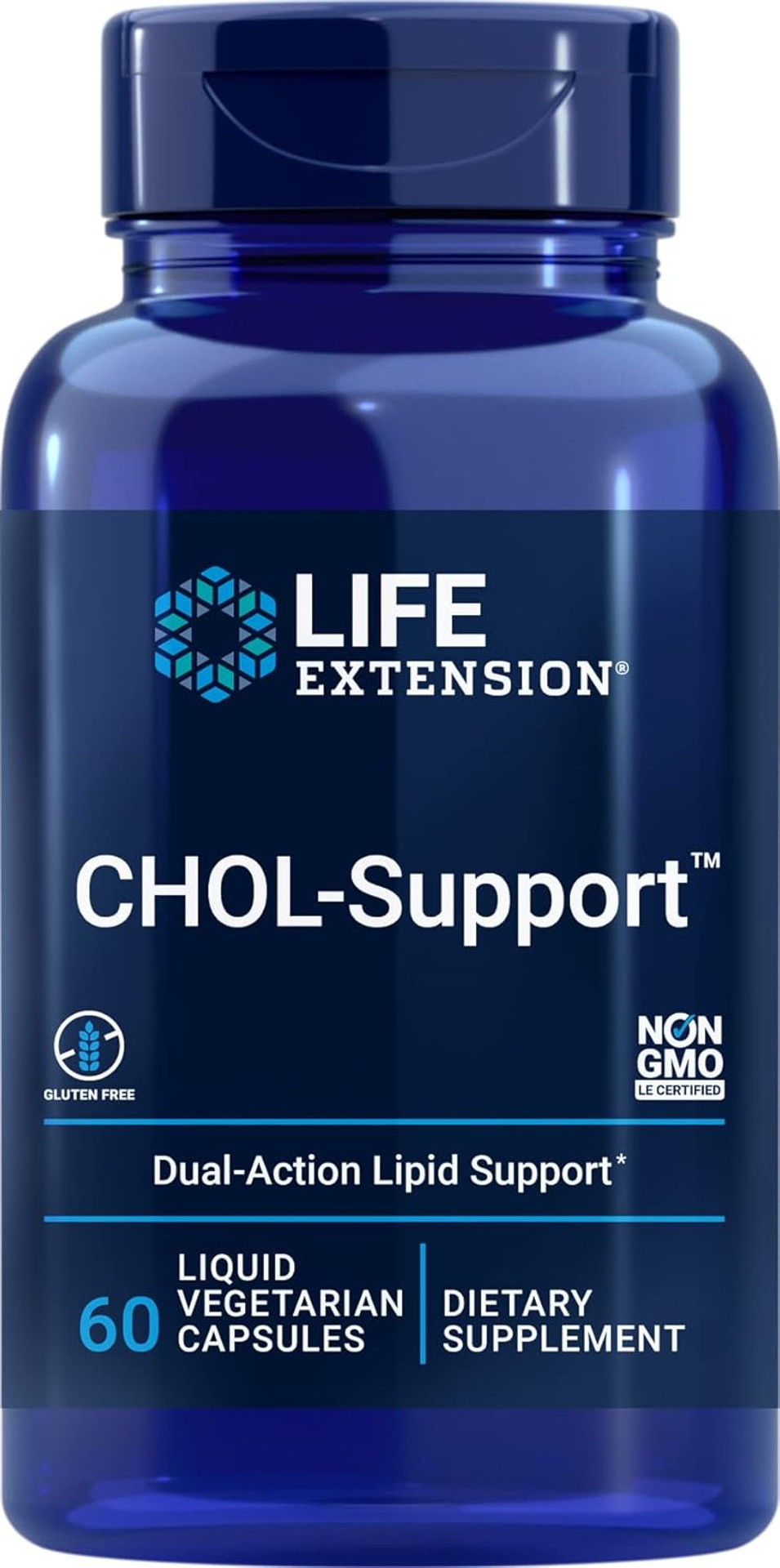 Life Extension Chol-Support Cholesterol Management Support Supplement  Gluten-Free, Non-Gmo, Vegetarian  60 Liquid Vegetarian Capsules